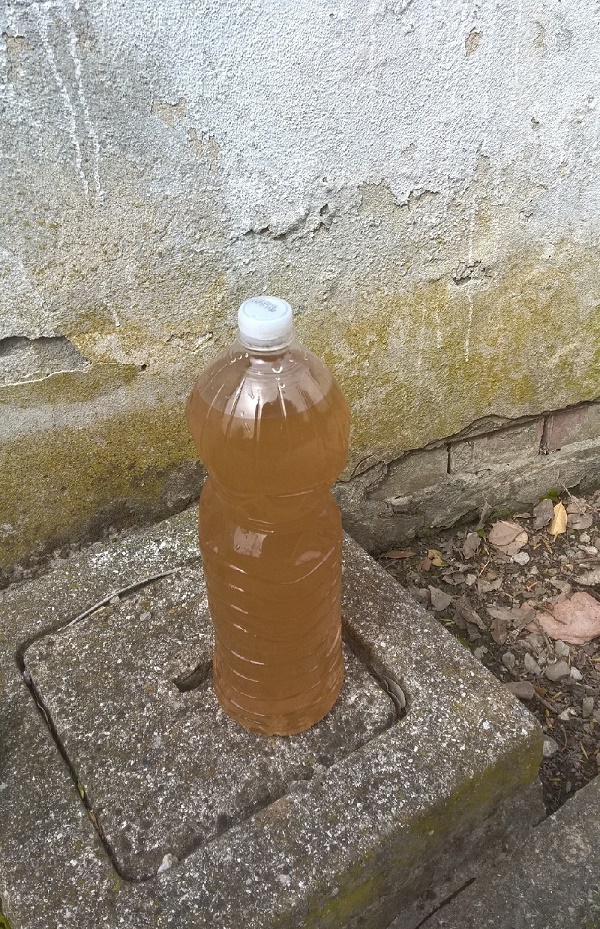 Una bottiglia d'acqua appena uscita dal rubinetto a Pardossi