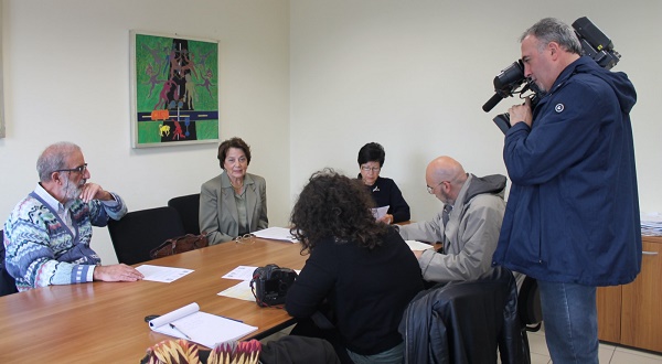 Mario Piatti, Lucia Ciampi e Anna Maria Braccini nel corso della conferenza stampa di ieri mattina.
