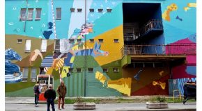 Terminato il nuovo murales della EDF crew a Pontedera. 1100 mq di colore sull’ex IPSIA